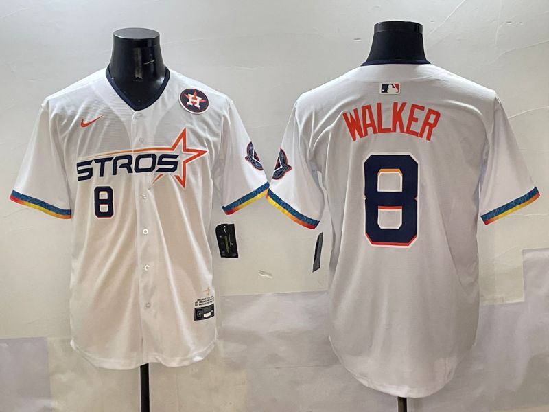Men Houston Astros #8 Walker White Four generations Joint Name 2025 Nike MLB Jersey style 6